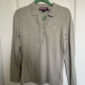 Vineyard Vines Grey Ruffled Shirt